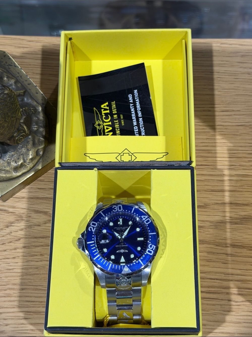Invicta Men’s Blue Dial and Bezel Stainless Steel Watch